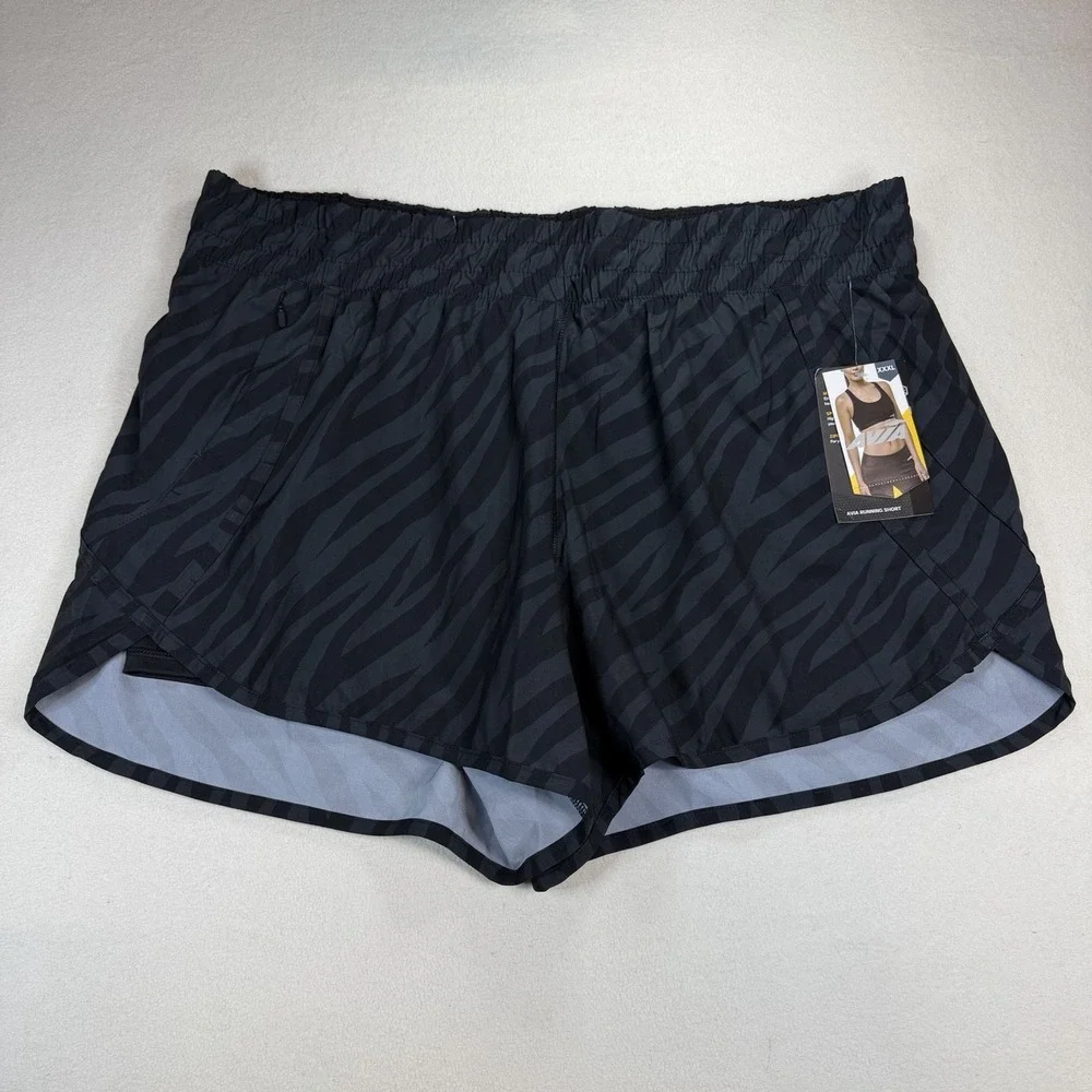Avia Athletic Running/Bicycle Shorts Lined Zebra Gray NWT Size XXXL